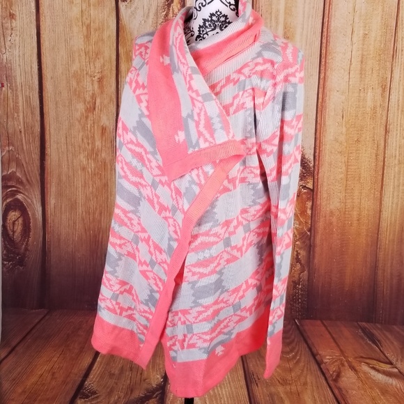 B Sharp Open Front Draped Cardigan Aztec - Picture 2 of 5